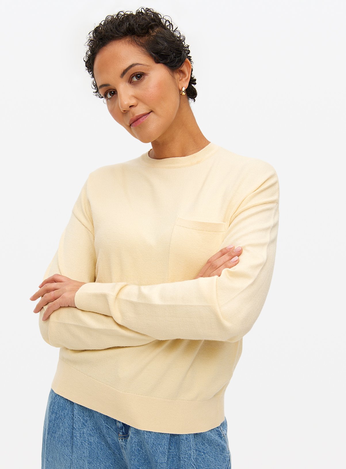 Light Yellow Soft Touch Pocket Jumper 14 - Image 1 thumbnail